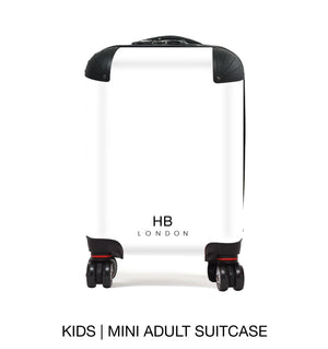 Personalised White with Custom Logo Initial Suitcase - HB LONDON