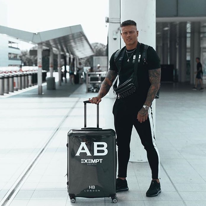 Personalised Black with Custom Logo Initial Suitcase - HB LONDON