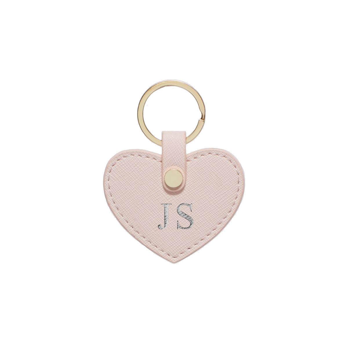 Blush Saffiano Leather Key Ring - HB LONDON