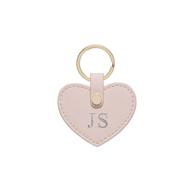Blush Saffiano Leather Key Ring - HB LONDON