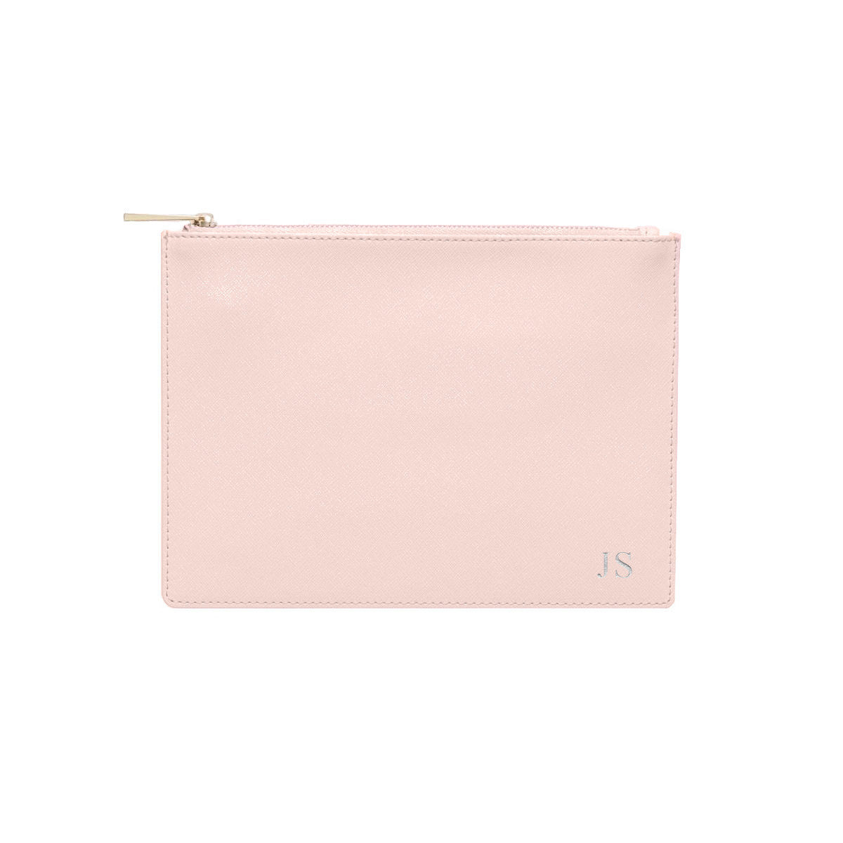 Blush Saffiano Leather Clutch Pouch Bag
