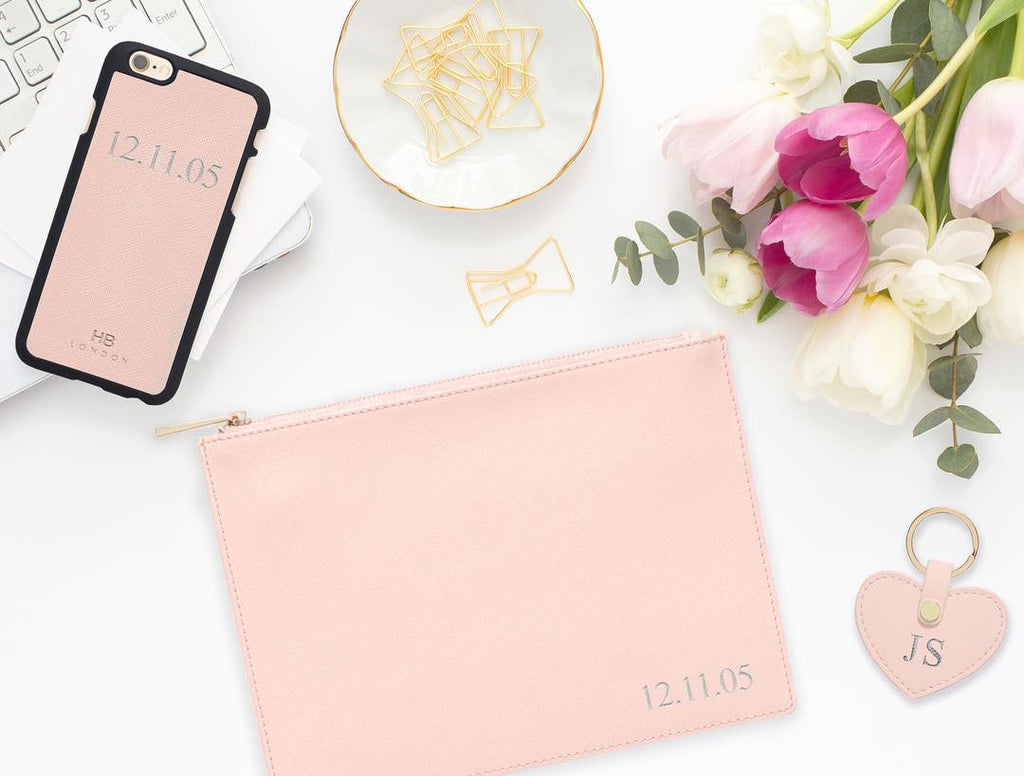 Blush Saffiano Leather iPhone6/6s Phone Case - HB LONDON