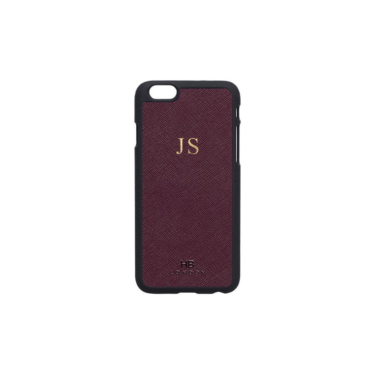 Burgundy Saffiano Leather iPhone6/6s Phone Case - HB LONDON