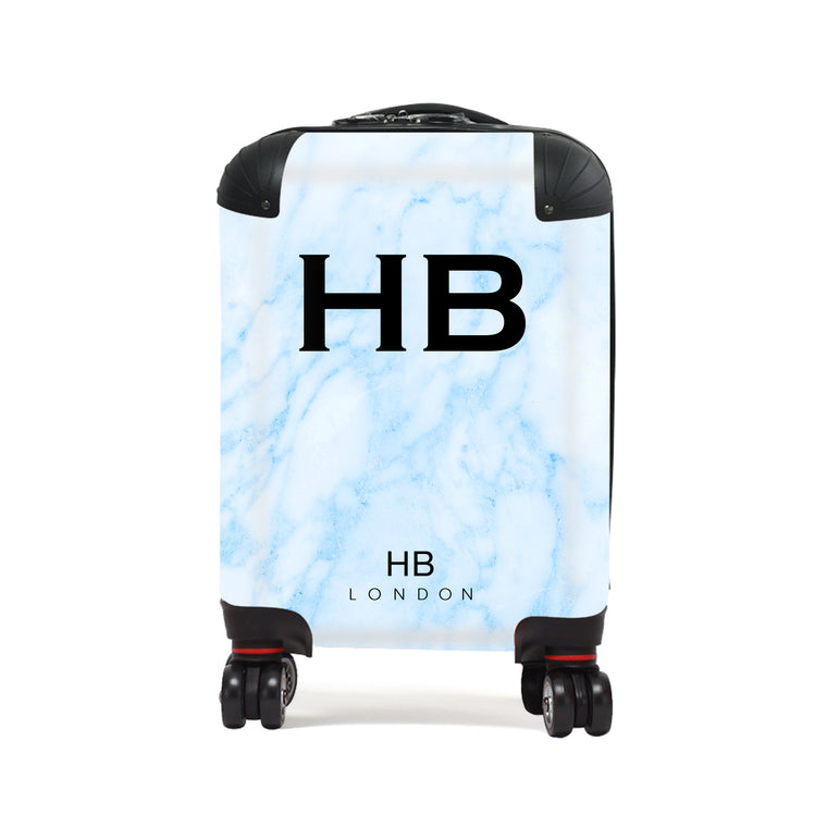 Personalised Blue Marble Children's Suitcase - HB LONDON