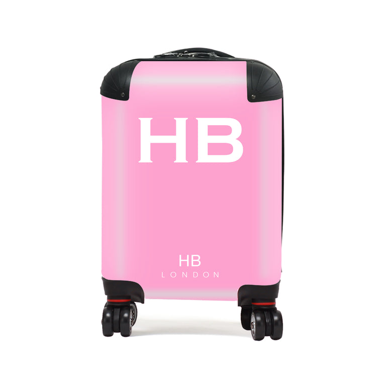 Personalised Pink with White Font Children's Suitcase - HB LONDON