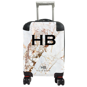 Personalised Natural Cracked Marble Children's Suitcase - HB LONDON