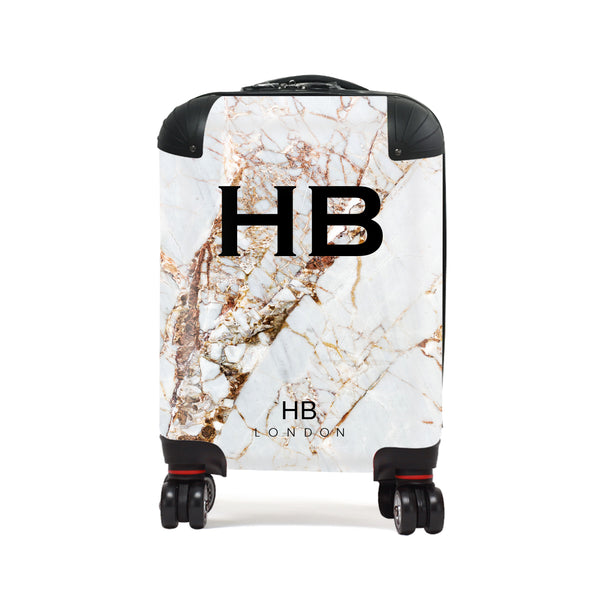 Personalised Natural Cracked Marble Children s Suitcase