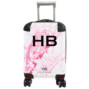 Personalised Pink Cracked Marble Children's Suitcase - HB LONDON