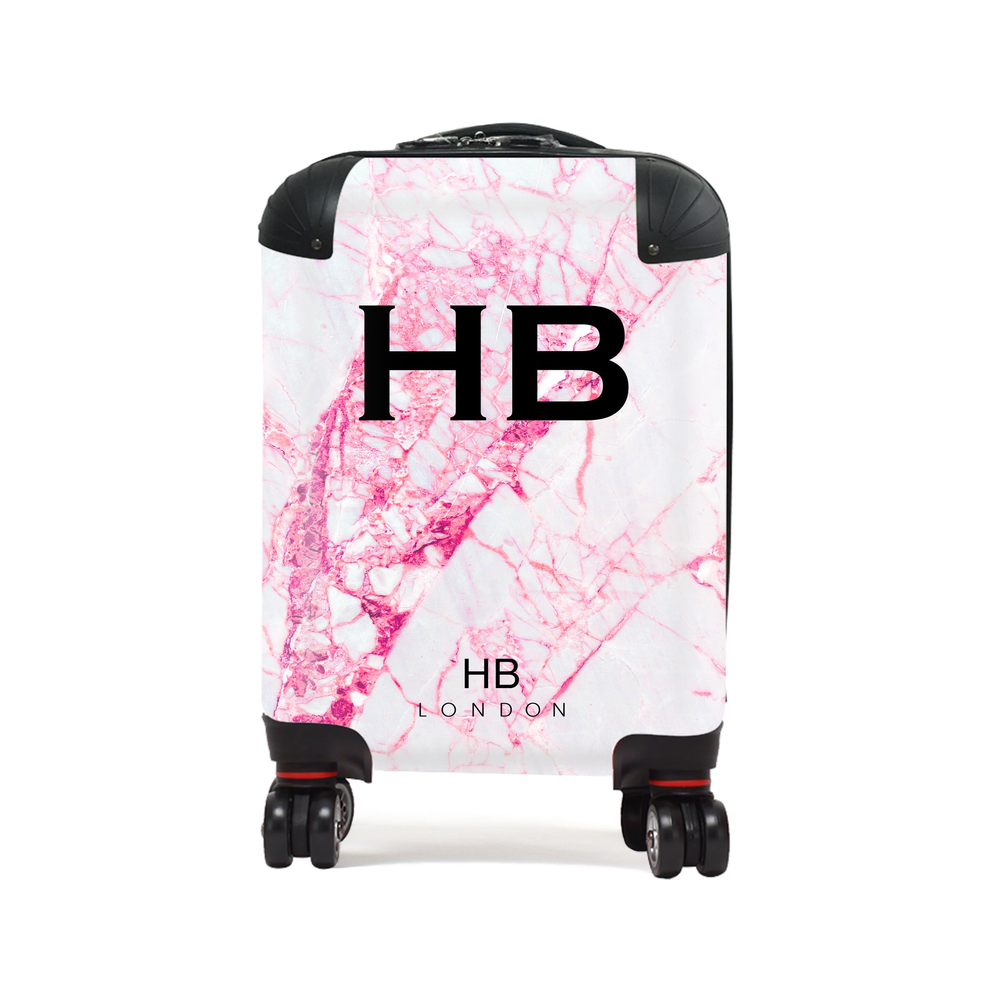 Personalised Pink Cracked Marble Children's Suitcase - HB LONDON