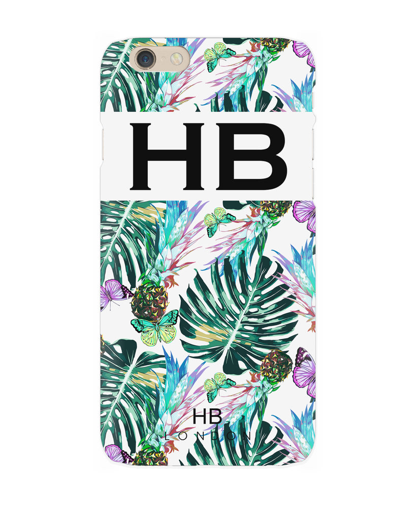 Personalised Pineapple Leaves Initial Phone Case - HB LONDON