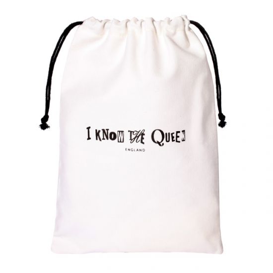 I Know The Queen Personalised Black with White Font Initial Glitter Cl