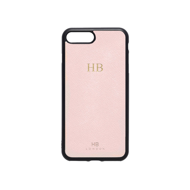 Blush Saffiano Leather iPhone7/8 Plus Phone Case - HB LONDON