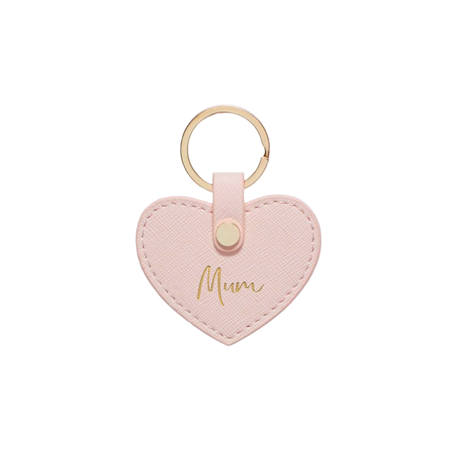 Blush Saffiano Leather 'Mum' Key Ring - HB LONDON