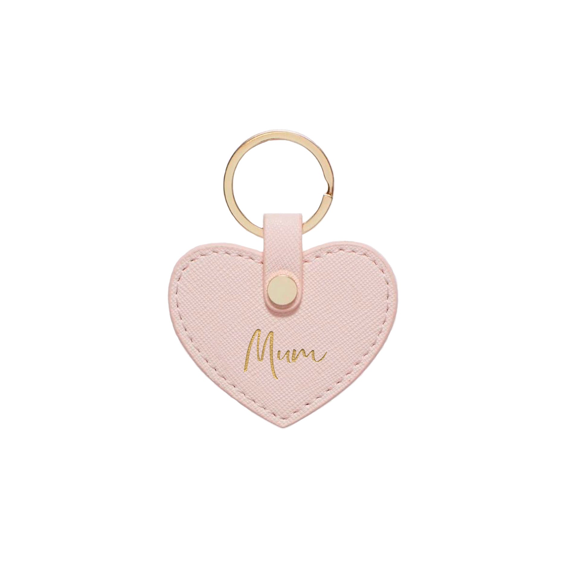 Blush Saffiano Leather 'Mum' Key Ring - HB LONDON