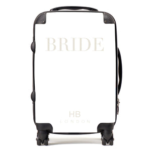 Personalised White BRIDE Suitcase - HB LONDON