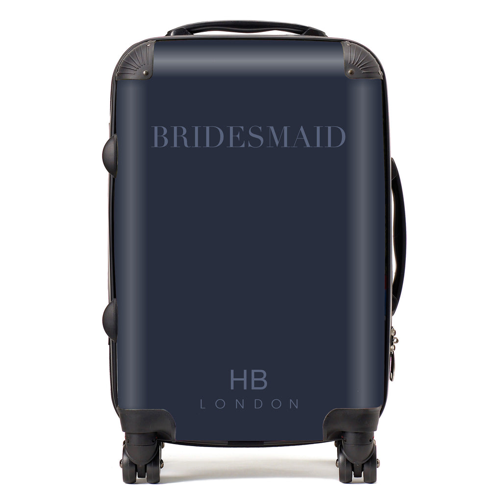 Personalised Navy BRIDESMAID Suitcase - HB LONDON