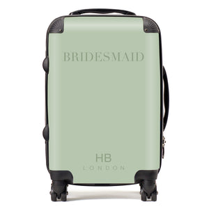 Personalised Sage Green BRIDESMAID Suitcase - HB LONDON