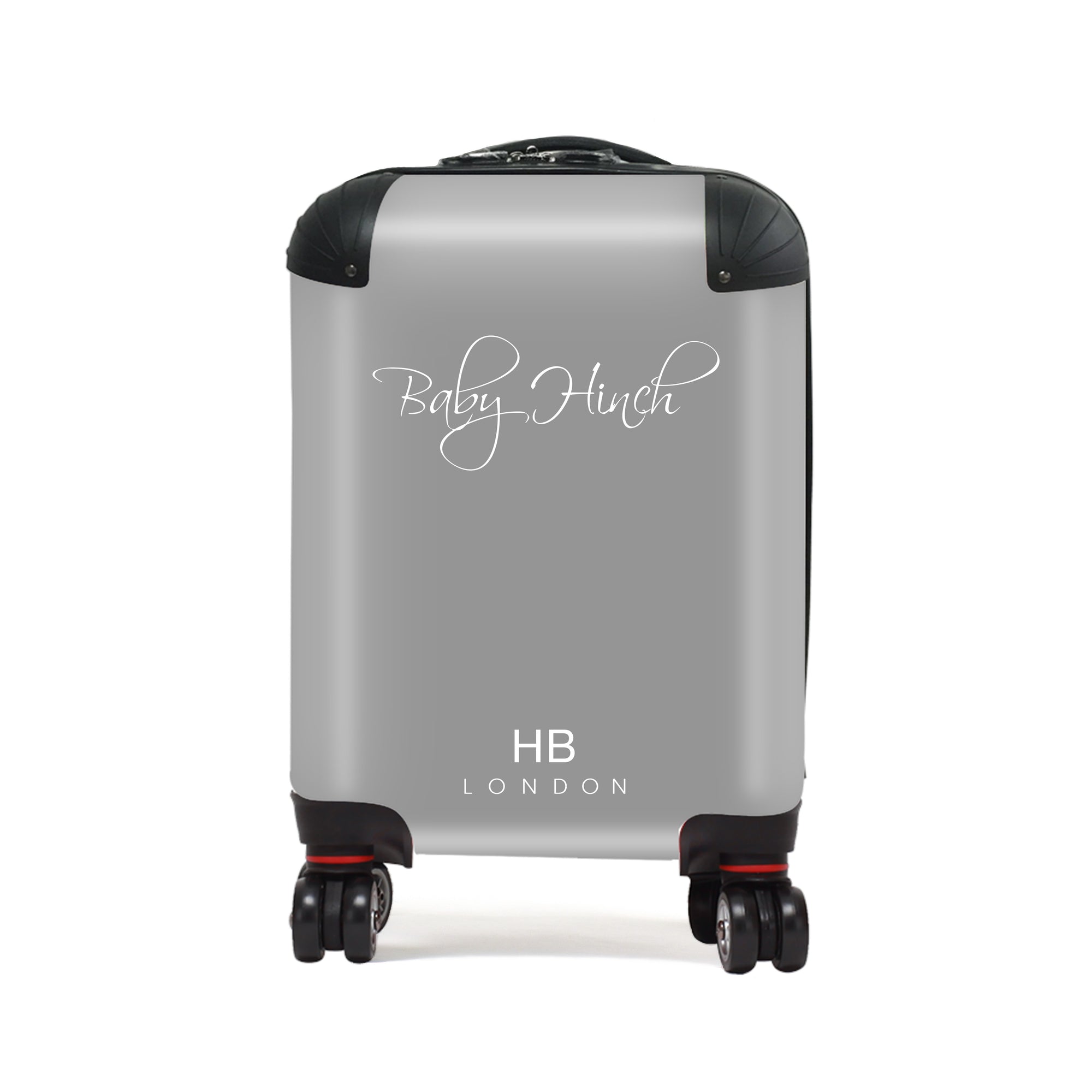 Personalised Grey with Customised White Font Children's Suitcase - HB LONDON