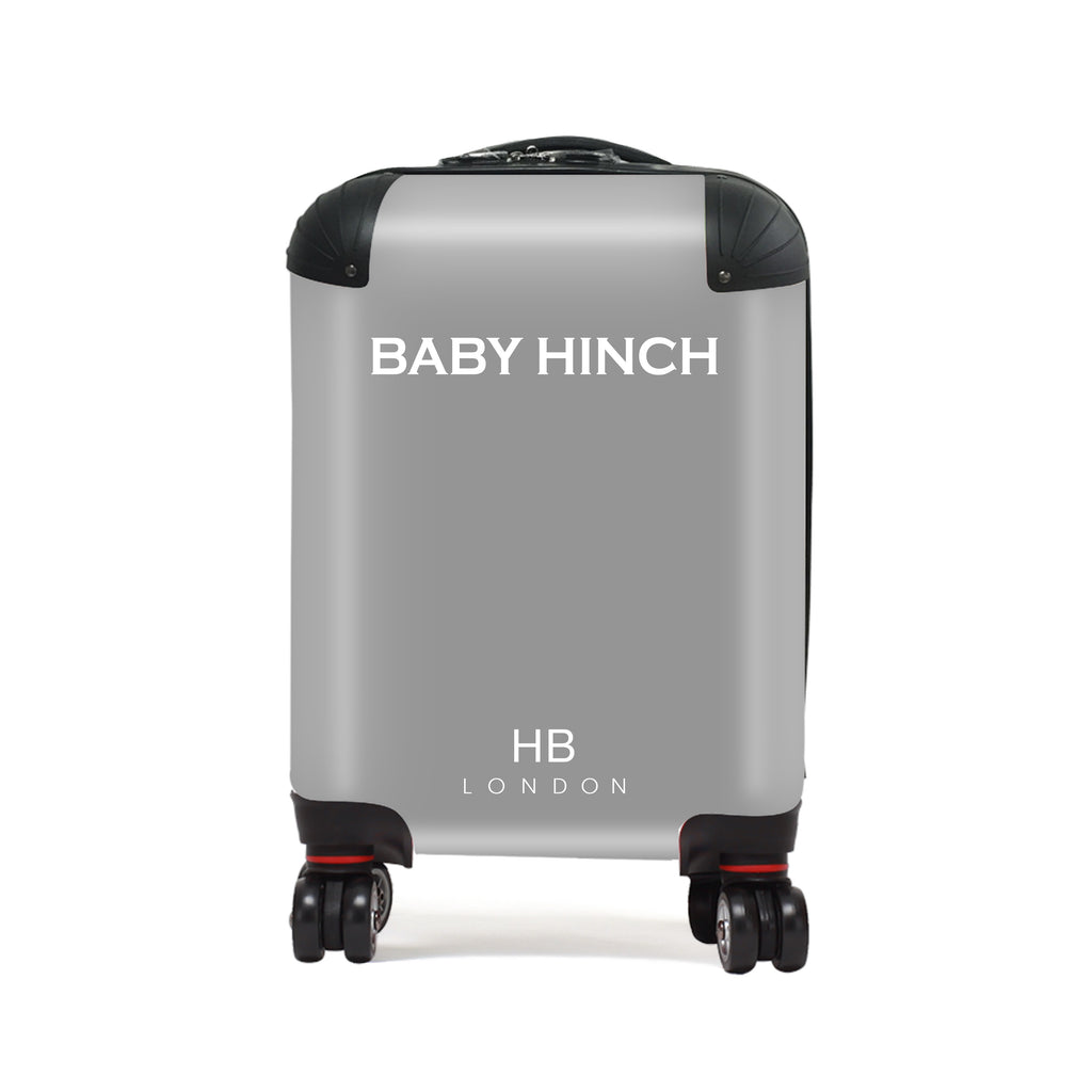 Personalised Grey with White Font Children's Suitcase - HB LONDON