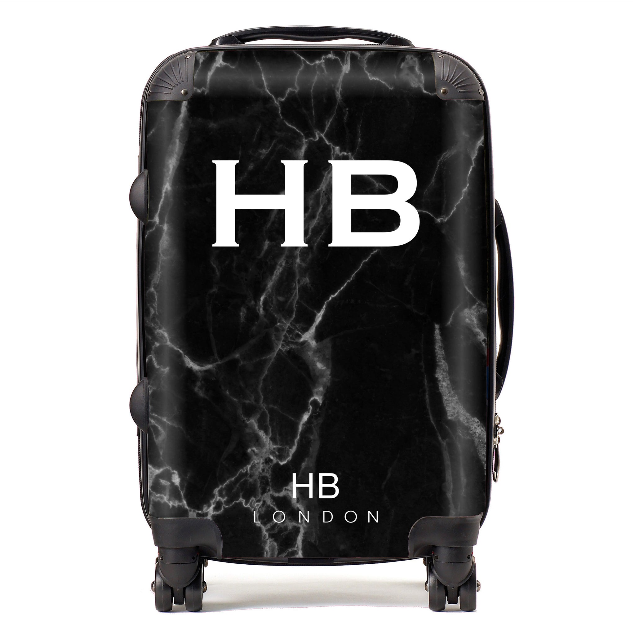 Hb London Marble Personalised Suitcase Personalised Black Marble