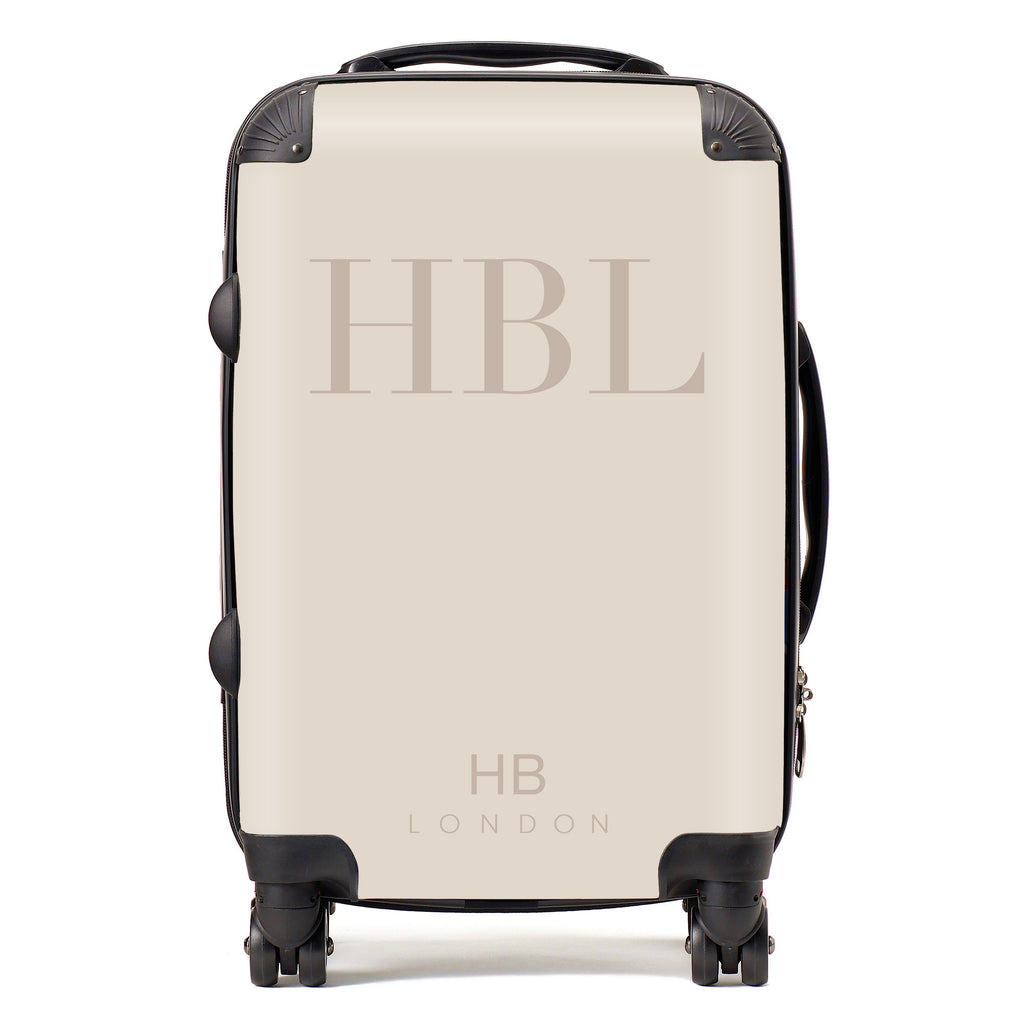 Personalised Champagne Subtle Fashion Font Initial Suitcase - HB LONDON