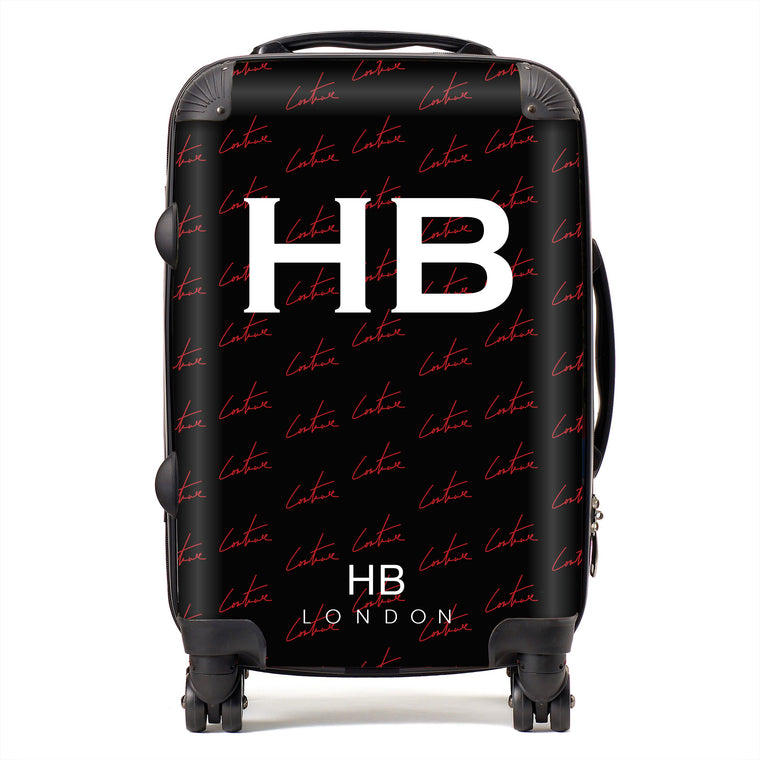 Personalised Couture Club Pattern Initial Suitcase - HB LONDON