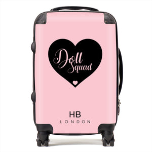 Personalised Blush with Custom Logo Initial Suitcase - HB LONDON