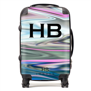 Personalised Holographic Initial Suitcase - HB LONDON