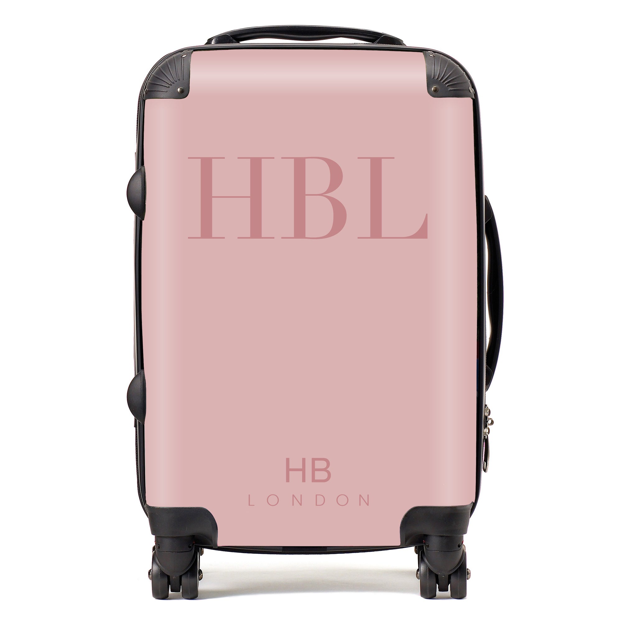 Personalised Dusky Pink Subtle Fashion Font Initial Suitcase - HB LONDON