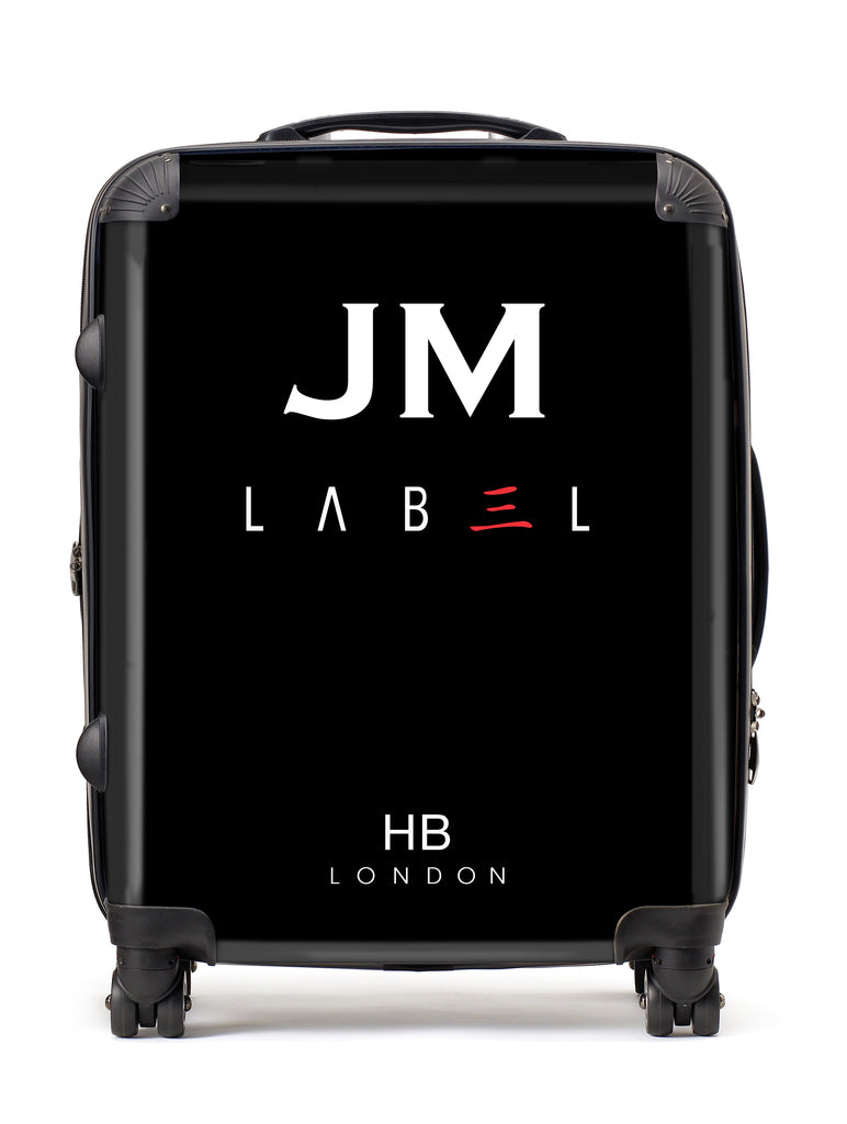 Personalised Black with Custom Logo Initial Suitcase - HB LONDON