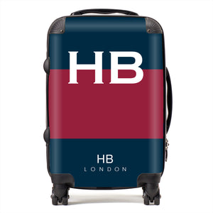 Personalised Household Division Colours with White Font Initial Suitcase - HB LONDON