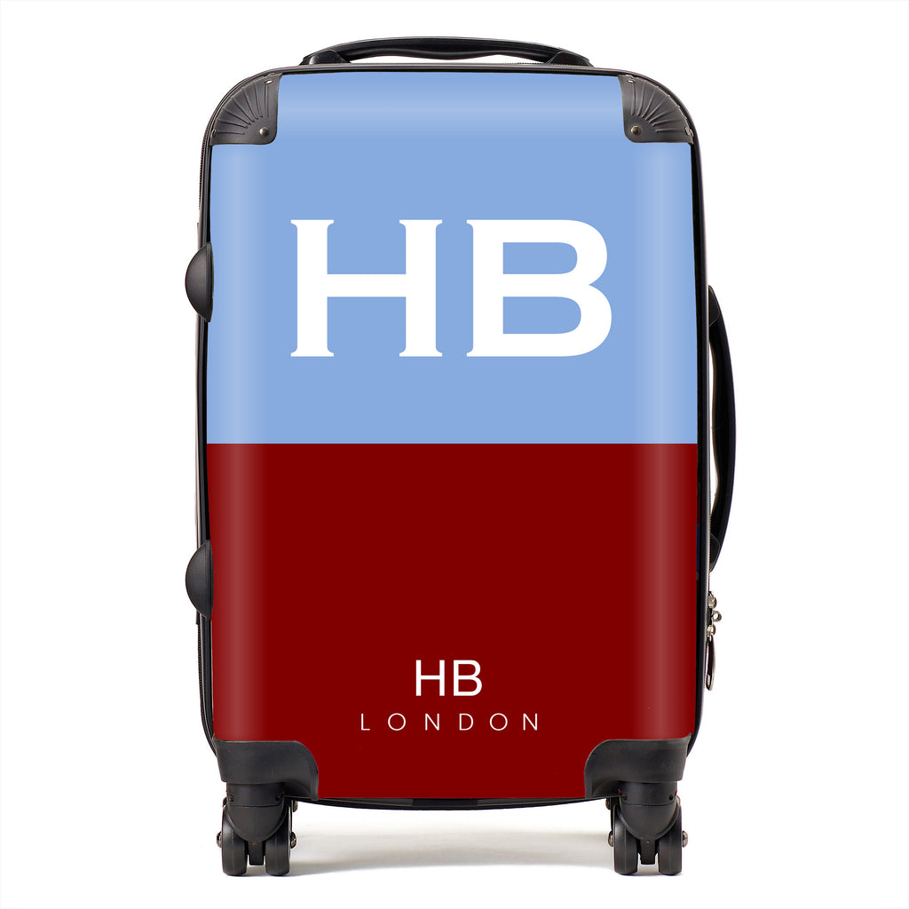 Personalised Parachute Regimental Colours with White Font Initial Suitcase - HB LONDON