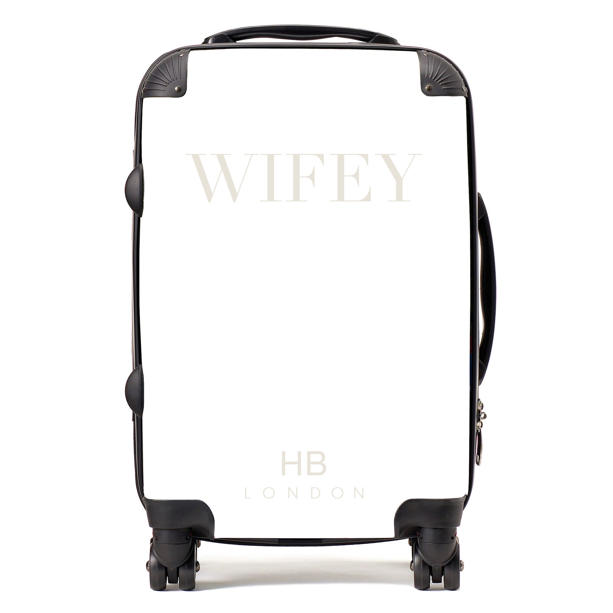 Personalised White WIFEY Suitcase - HB LONDON