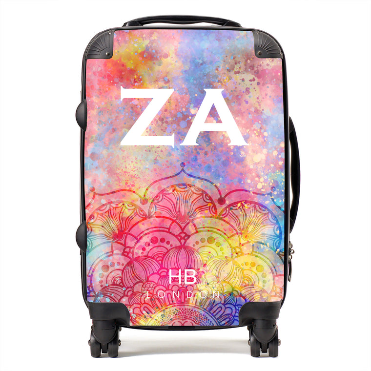 Personalised Spiritual Journey with White Font Initial Suitcase - HB LONDON