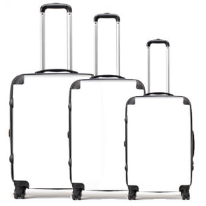 Personalised Red Glitter Effect with Black Font Initial Suitcase - HB LONDON
