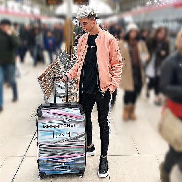 Personalised Holographic Initial Suitcase - HB LONDON