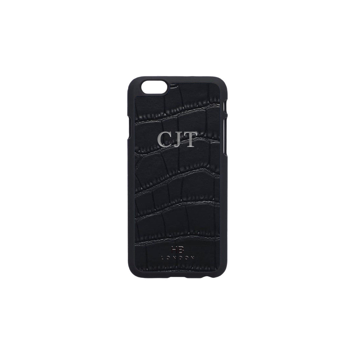 Black Mock Croc Leather iPhone6/6s Phone Case - HB LONDON