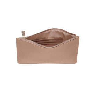 Nude Taupe Saffiano Leather Clutch | Pouch Bag - HB LONDON
