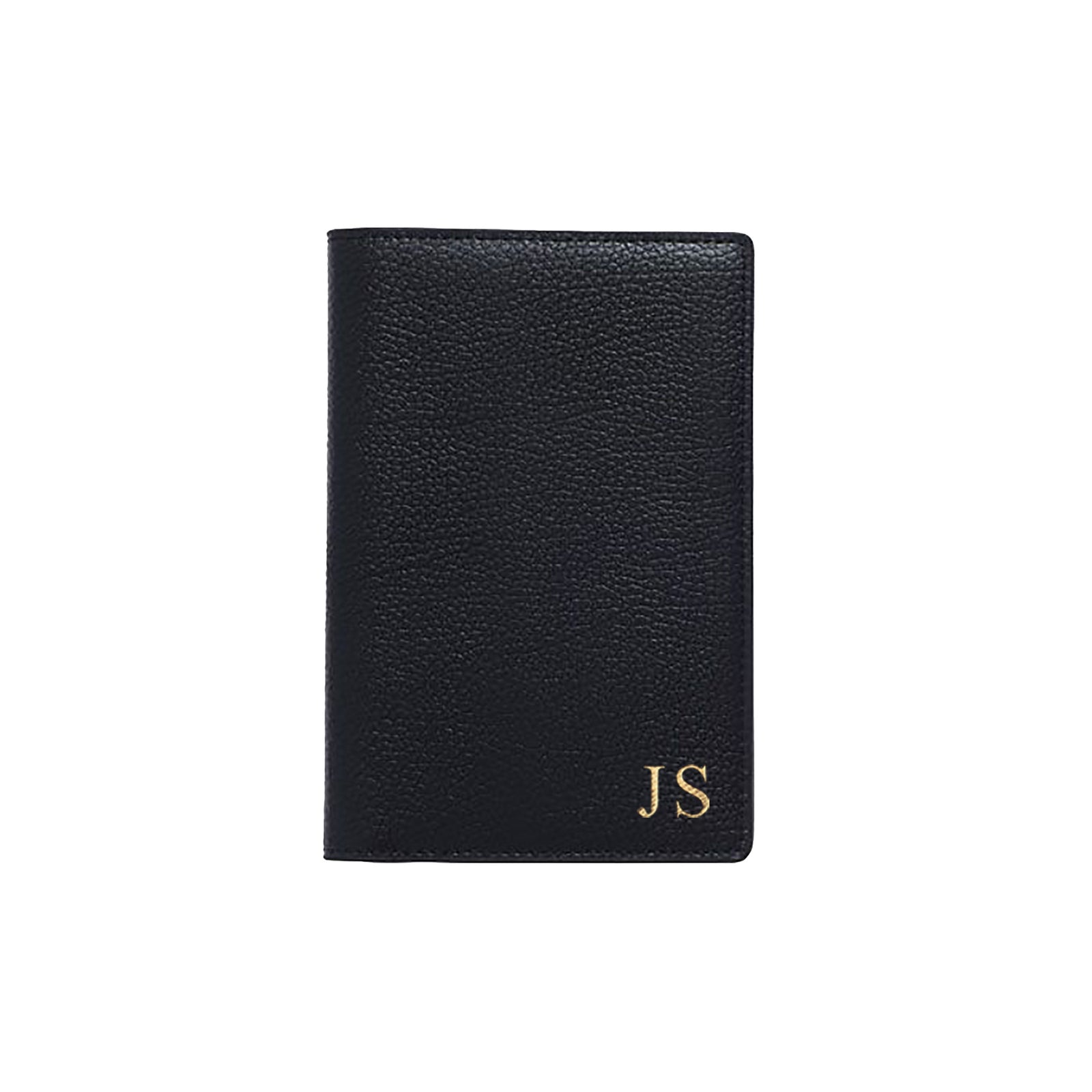 Black Pebble Leather Passport Holder - HB LONDON