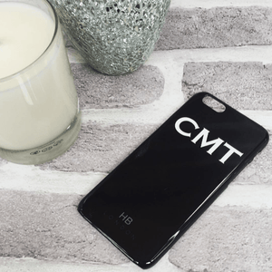 Personalised Black with White Font Initial Phone Case - HB LONDON