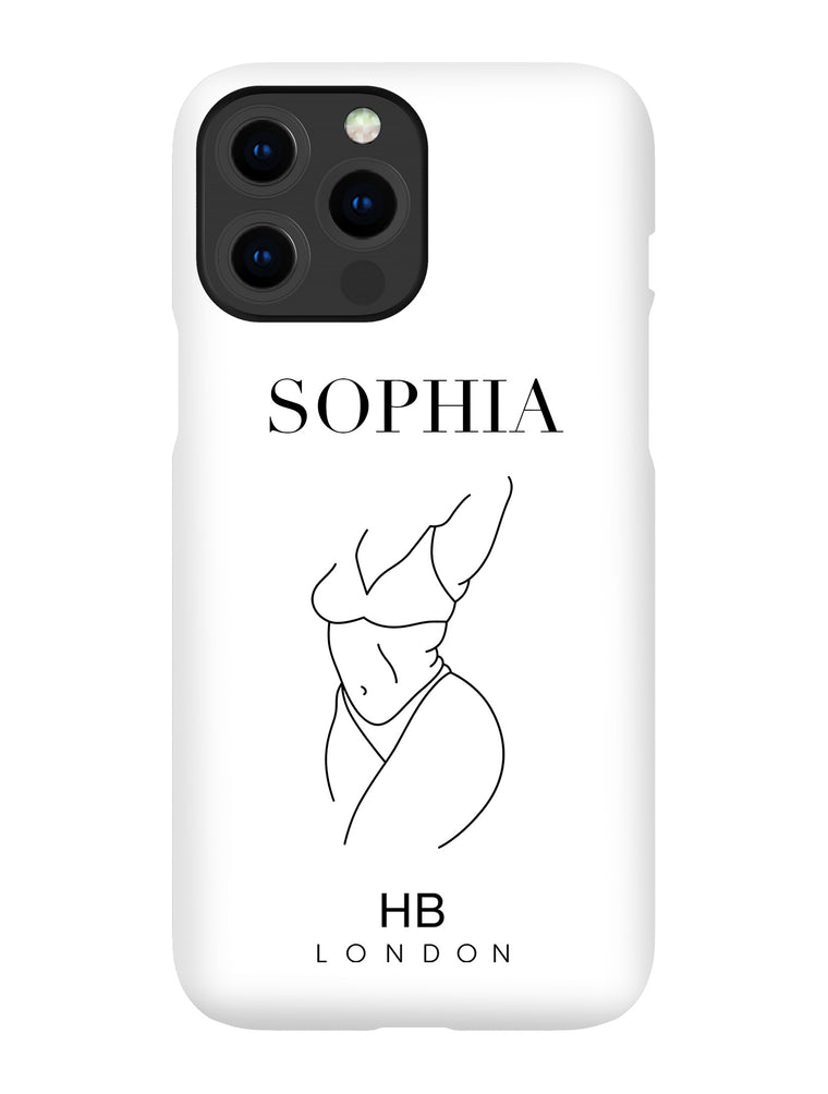 Personalised Line Art Arm Up with Fashion Font Initial Phone Case - HB LONDON