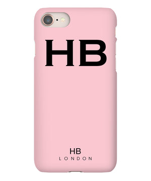 Personalised Blush with Black Font Initial Phone Case - HB LONDON