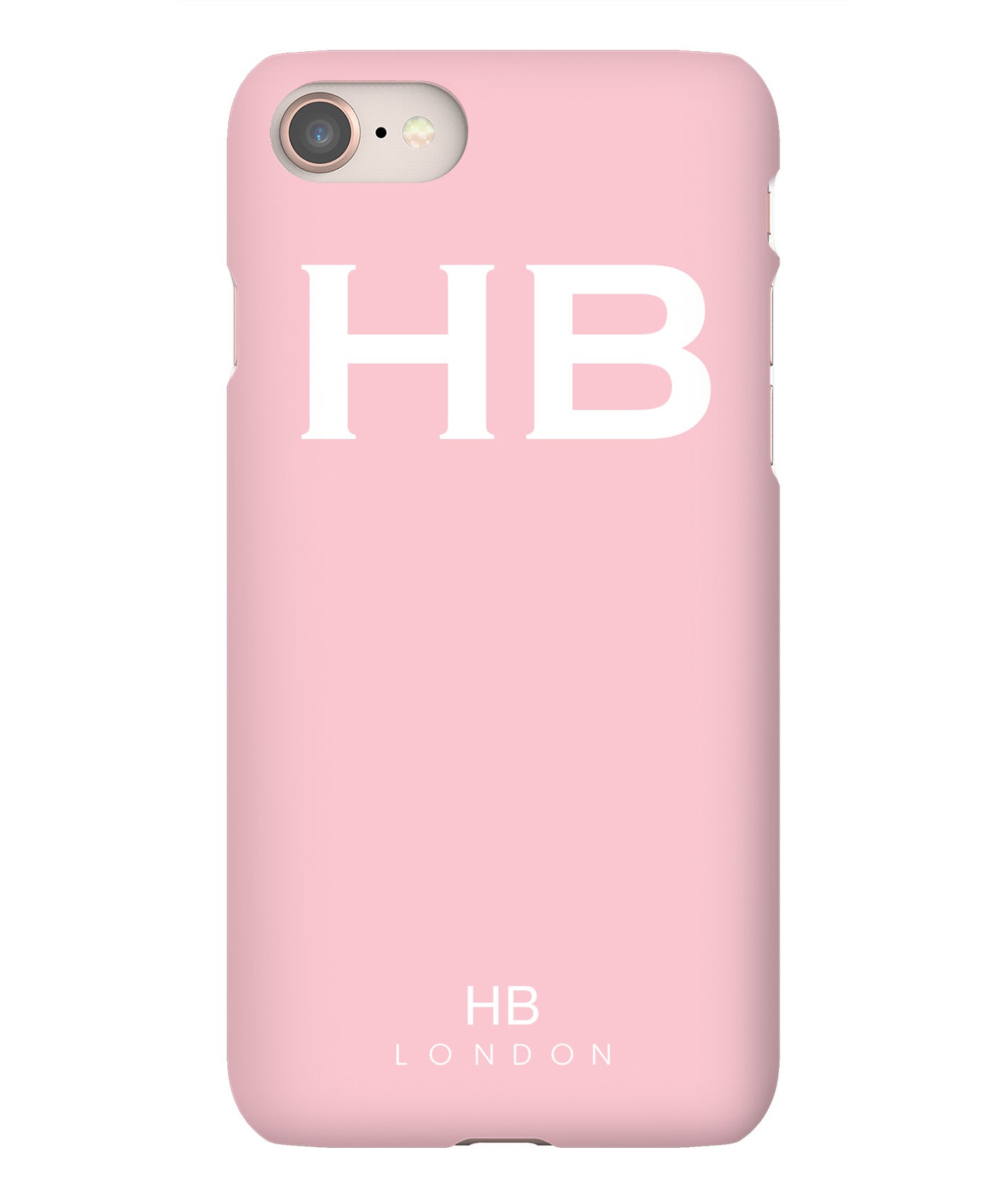 Personalised Blush with White Font Initial Phone Case - HB LONDON