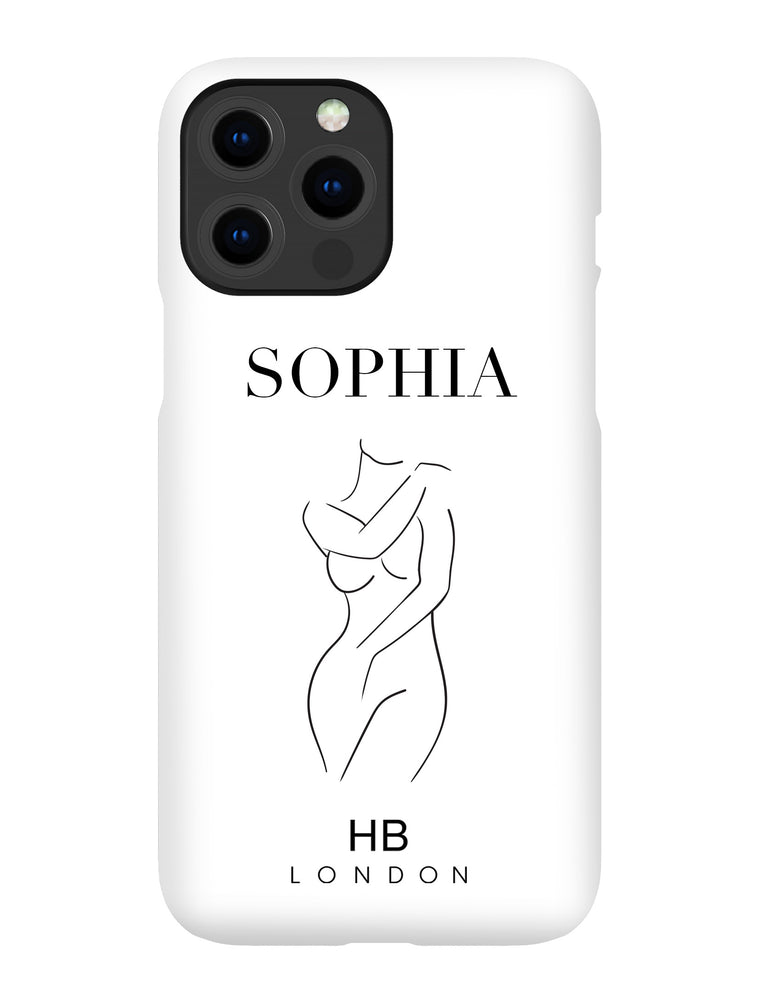 Personalised Line Art Full Body with Fashion Font Initial Phone Case - HB LONDON