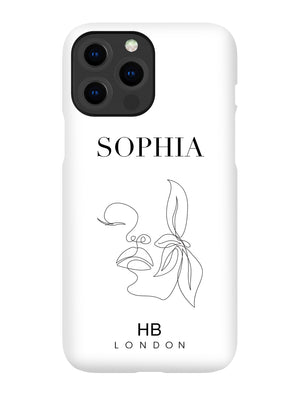Personalised Line Art Face with Fashion Font Initial Phone Case - HB LONDON