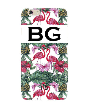 Personalised Flamingo and Butterfly Initial Phone Case - HB LONDON