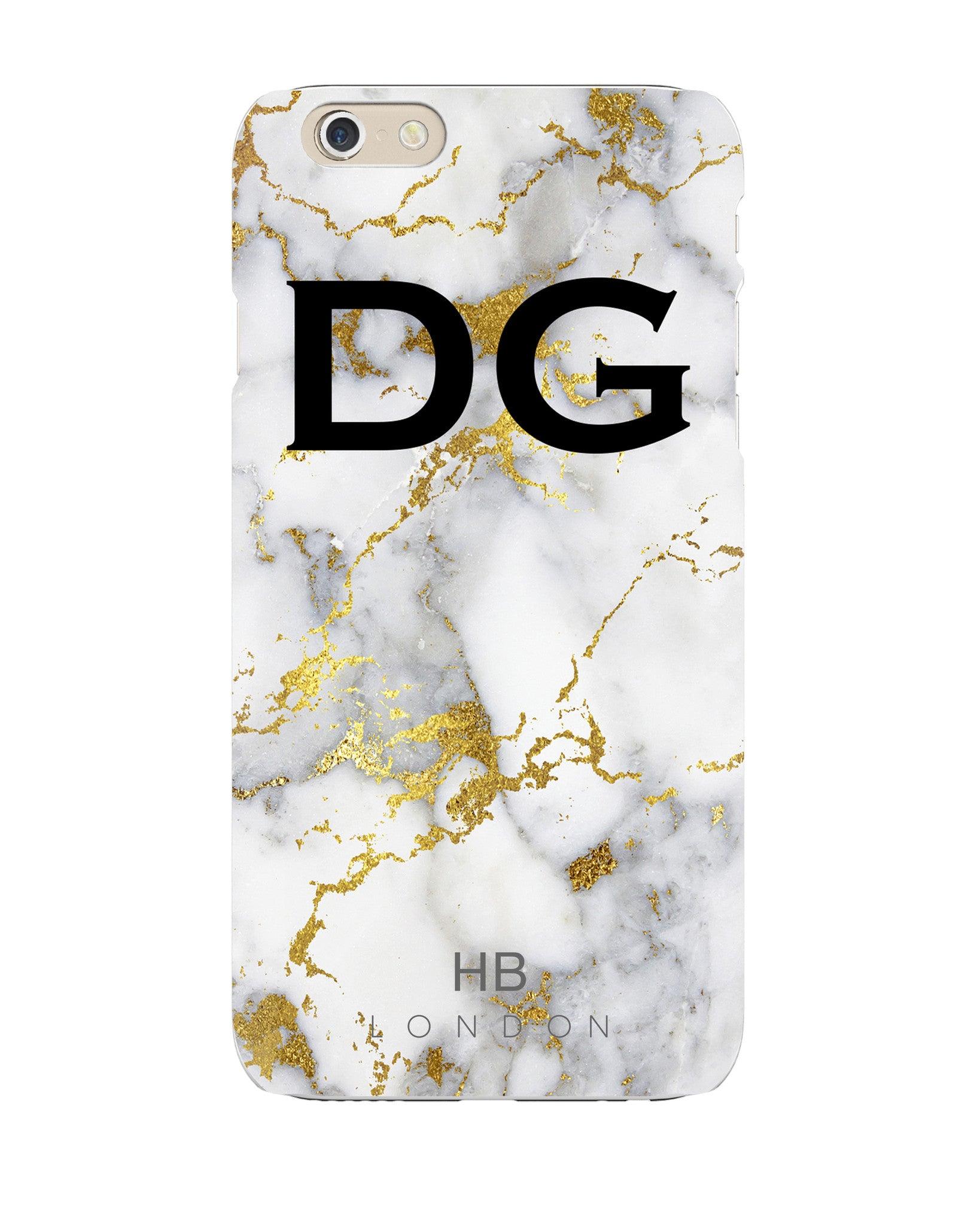 Design Personalised Marble Iphone Cover Personalised White And - Main Image