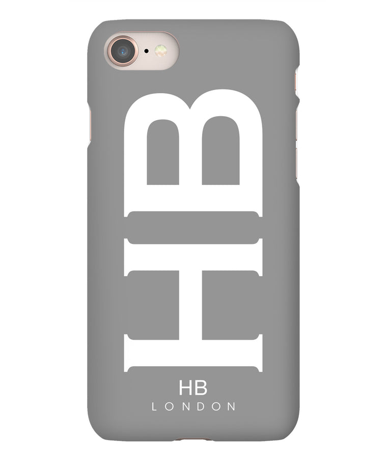 Personalised Grey XL with White Font Initial Phone Case - HB LONDON