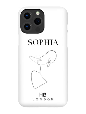 Personalised Line Art Hat with Fashion Font Initial Phone Case - HB LONDON