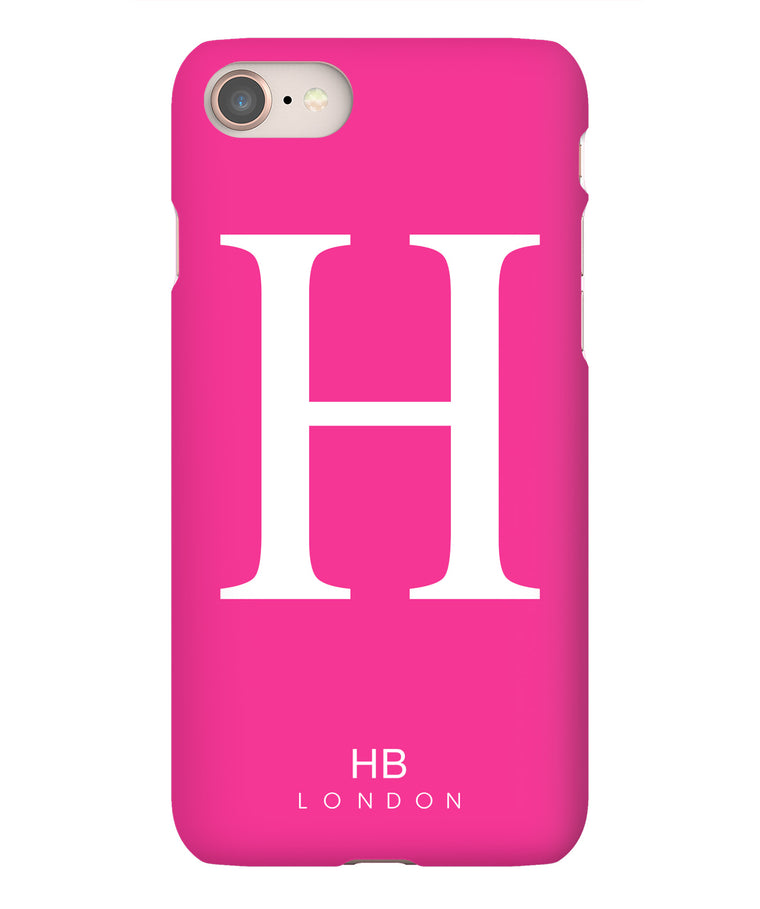 Personalised Hot Pink Single Initial with White Font Phone Case - HB LONDON